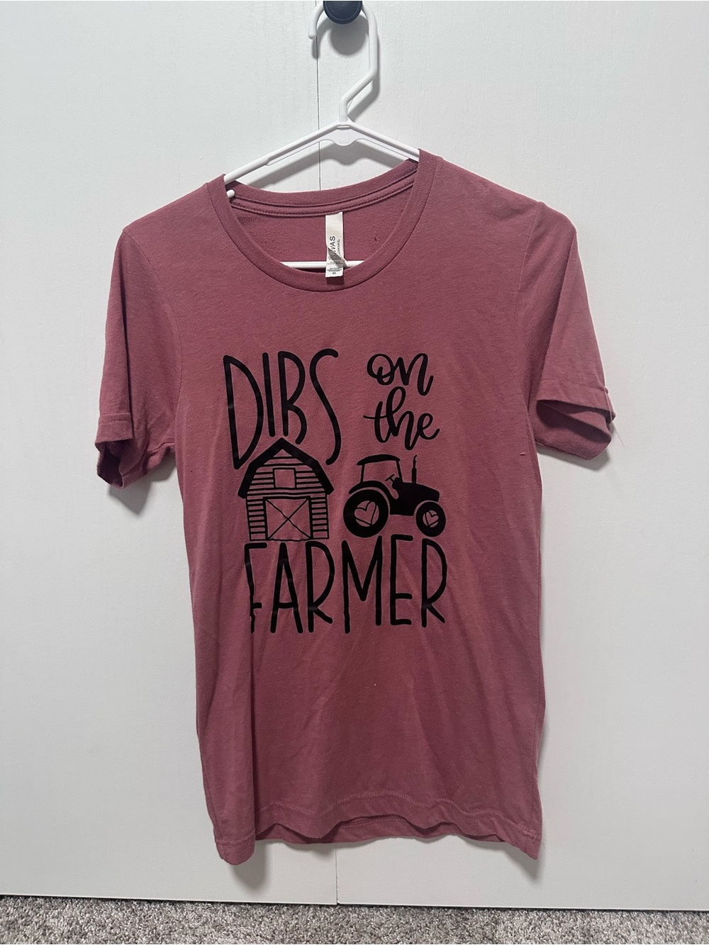 Bella Canvas Mauve Short-Sleeve Tee with Black Farm Graphic